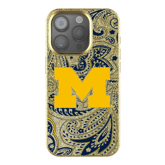 Michigan Wolverines Paisley Bling Phone Case-0