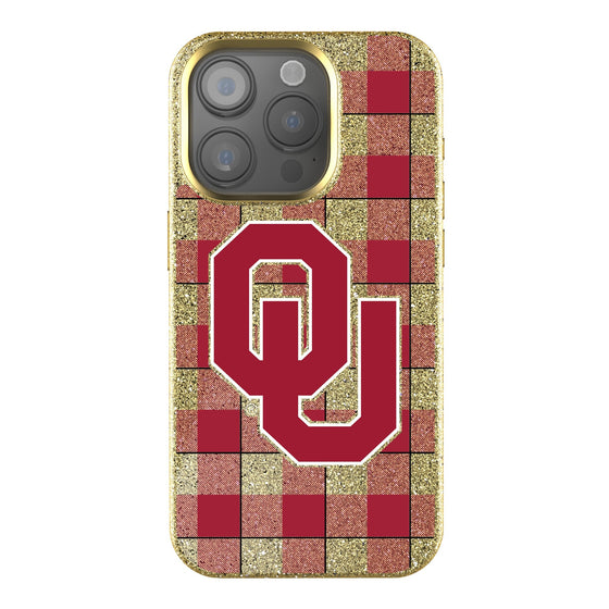 Oklahoma Sooners Plaid Bling Phone Case-0