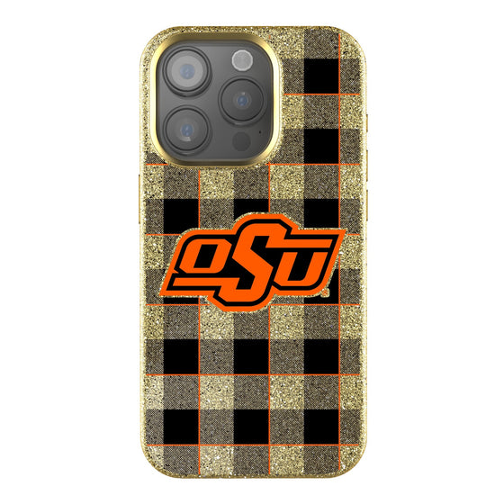 Oklahoma State Cowboys Plaid Bling Phone Case-0