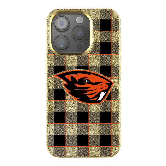 Oregon State Beavers Plaid Bling Phone Case-0