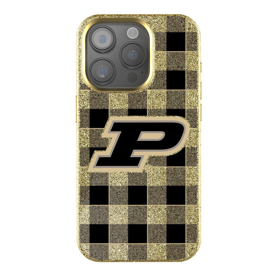 Purdue Boilermakers Plaid Bling Phone Case-0