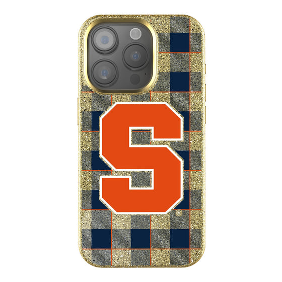 Syracuse Orange Plaid Bling Phone Case-0