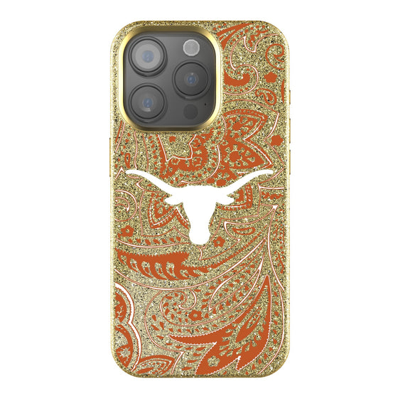 Texas Longhorns Paisley Bling Phone Case-0