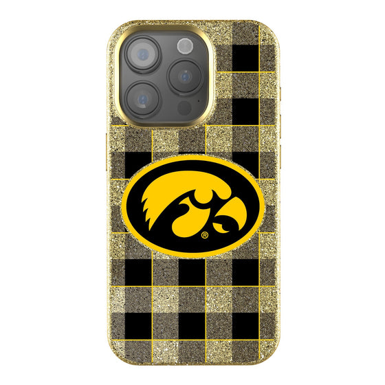 Iowa Hawkeyes Plaid Bling Phone Case-0