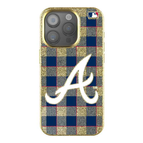 Atlanta Braves Plaid Bling Phone Case-0