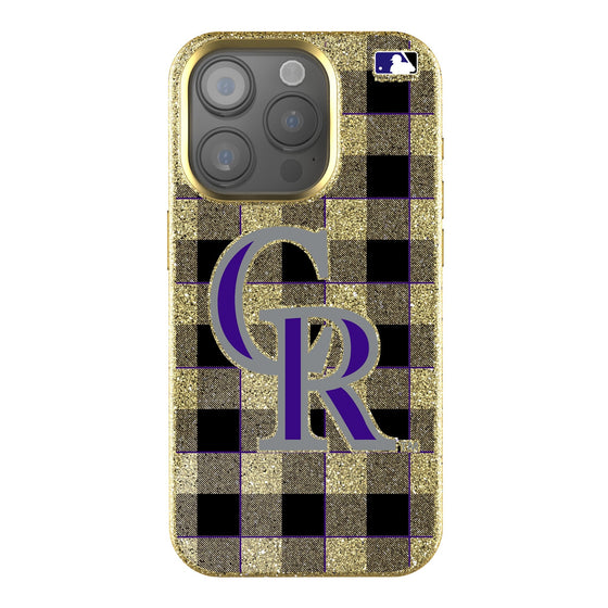 Colorado Rockies Plaid Bling Phone Case-0