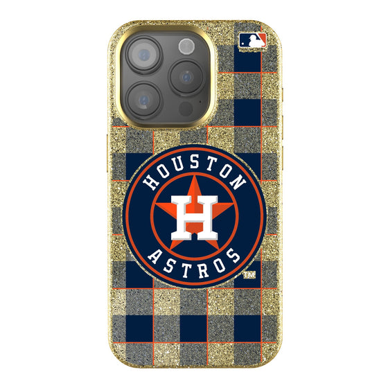 Houston Astros Plaid Bling Phone Case-0