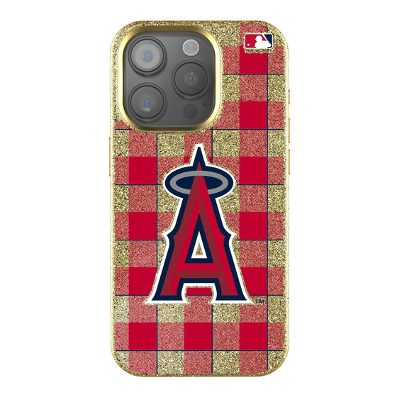 Los Angeles Angels Plaid Bling Phone Case-0