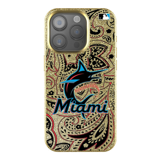 Miami Marlins Paisley Bling Phone Case-0