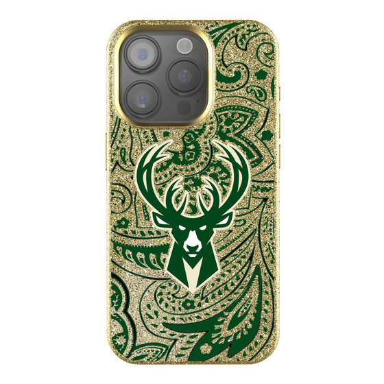 Milwaukee Bucks Paisley Bling Phone Case-0