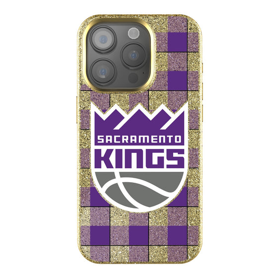 Sacramento Kings Plaid Bling Phone Case-0