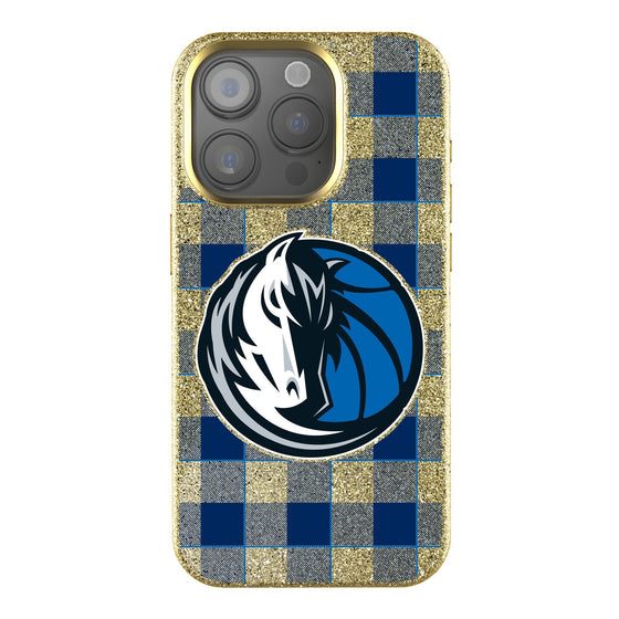 Dallas Mavericks Plaid Bling Phone Case-0