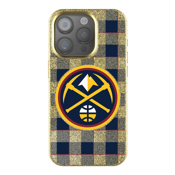 Denver Nuggets Plaid Bling Phone Case-0