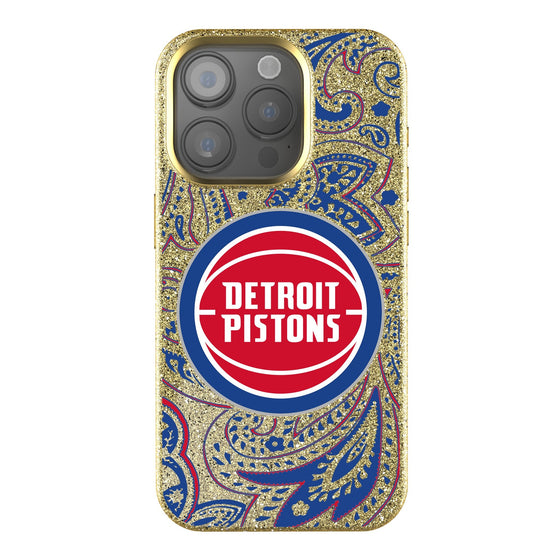 Detroit Pistons Paisley Bling Phone Case-0