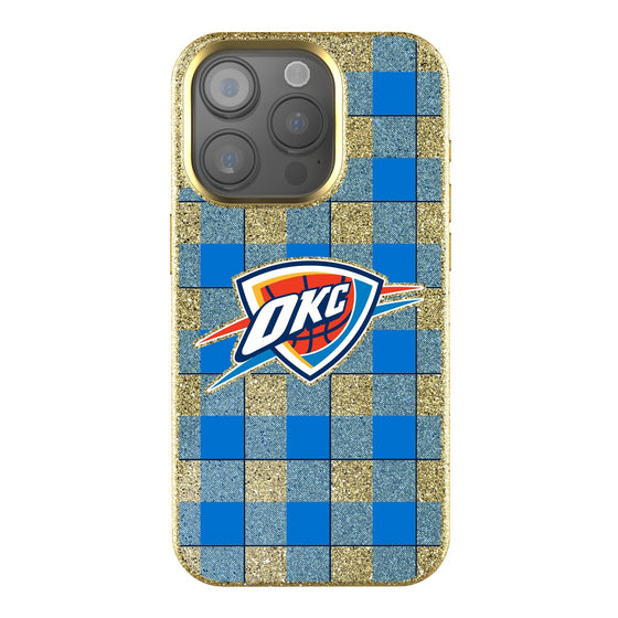 Oklahoma City Thunder Plaid Bling Phone Case-0