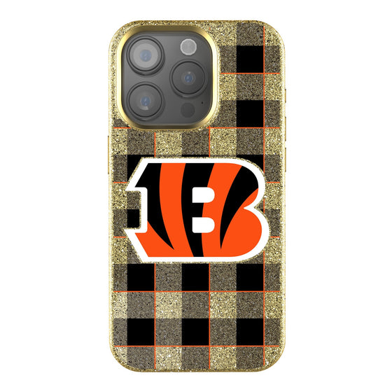 Cincinnati Bengals Plaid Bling Phone Case-0