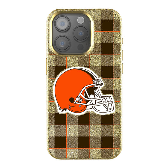 Cleveland Browns Plaid Bling Phone Case-0