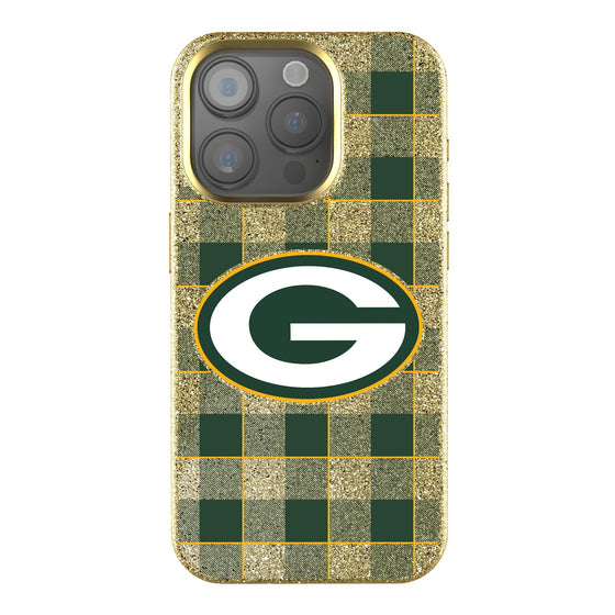 Green Bay Packers Plaid Bling Phone Case-0