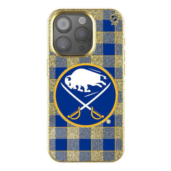 Buffalo Sabres Plaid Bling Phone Case-0