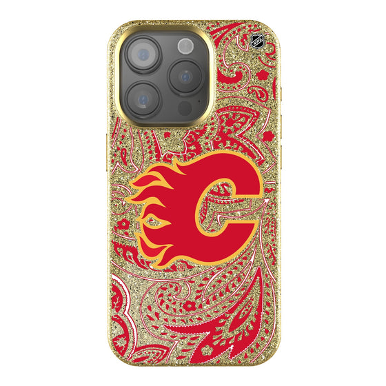 Calgary Flames Paisley Bling Phone Case-0