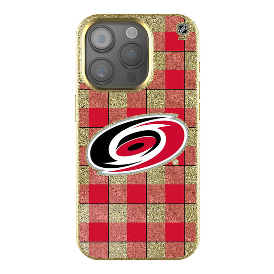 Carolina Hurricanes Plaid Bling Phone Case-0