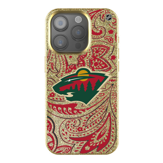 Minnesota Wild Paisley Bling Phone Case-0