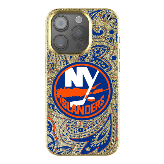 New York Islanders Paisley Bling Phone Case-0