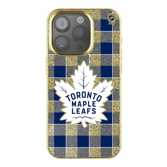 Toronto Maple Leafs Plaid Bling Phone Case-0