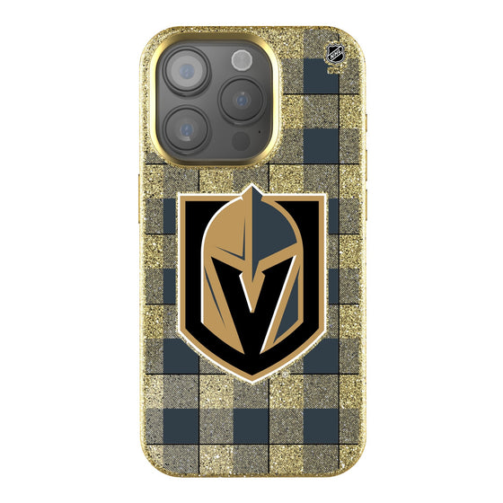 Vegas Golden Knights Plaid Bling Phone Case-0