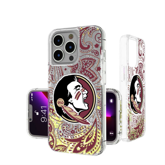 Florida State University Seminoles Paisley Glitter Phone Case-0