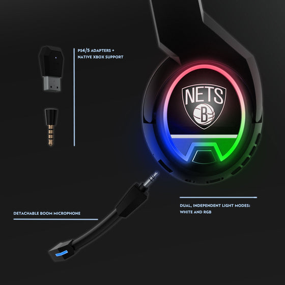 Brooklyn Nets Stripe Gaming Headphones-1