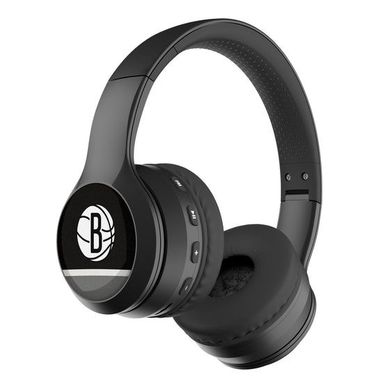 Brooklyn Nets Stripe Wireless Over-Ear BT Headphones With Case-0