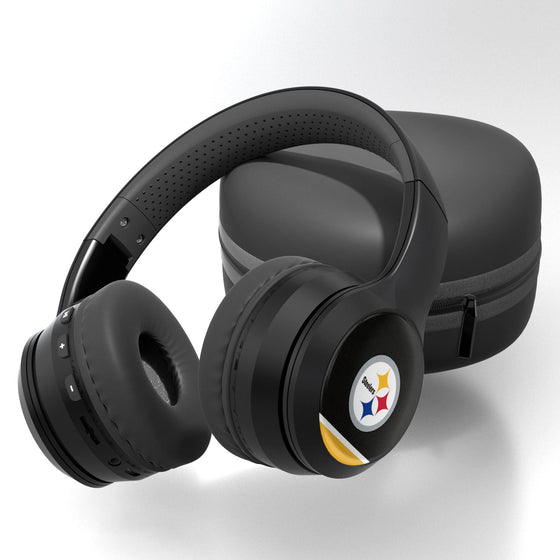 Pittsburgh Steelers Stripe Wireless Over-Ear Bluetooth Headphones-0