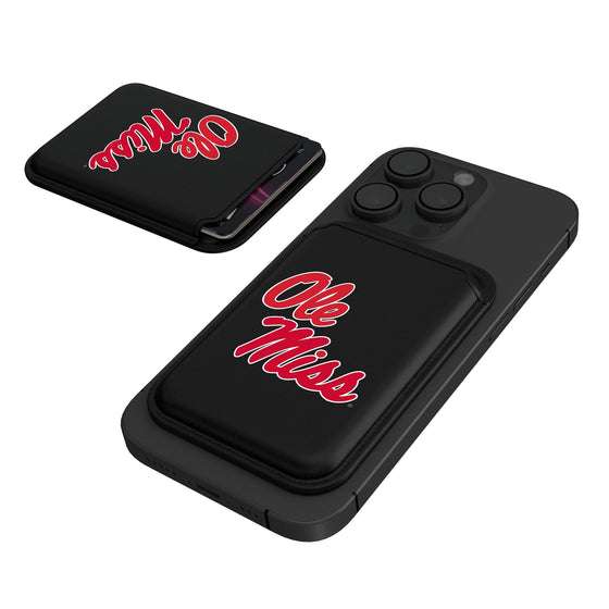 Mississippi Ole Miss Rebels Insignia Black Magnetic Credit Card Wallet-0