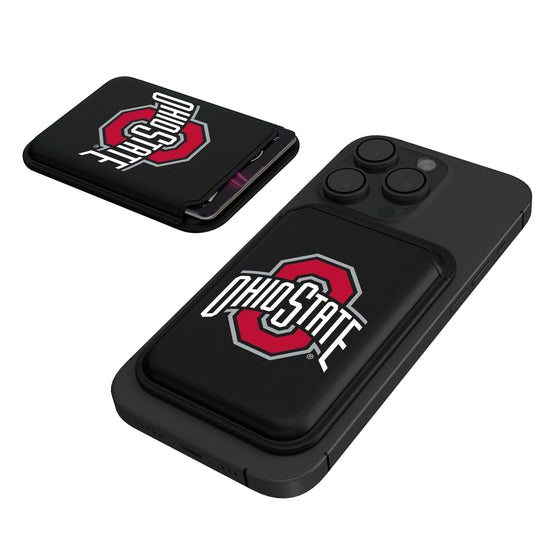 Ohio State Buckeyes Insignia Black Magnetic Credit Card Wallet-0