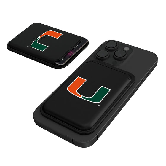 Miami Hurricanes Insignia Black Magnetic Credit Card Wallet-0