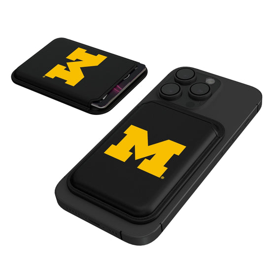 Michigan Wolverines Insignia Black Magnetic Credit Card Wallet-0