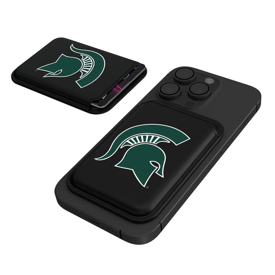 Michigan State Spartans Insignia Black Magnetic Credit Card Wallet-0