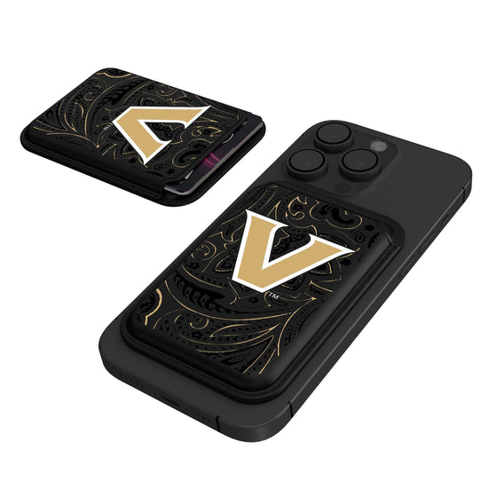 Vanderbilt Commodores Paisley Black Magnetic Credit Card Wallet-0