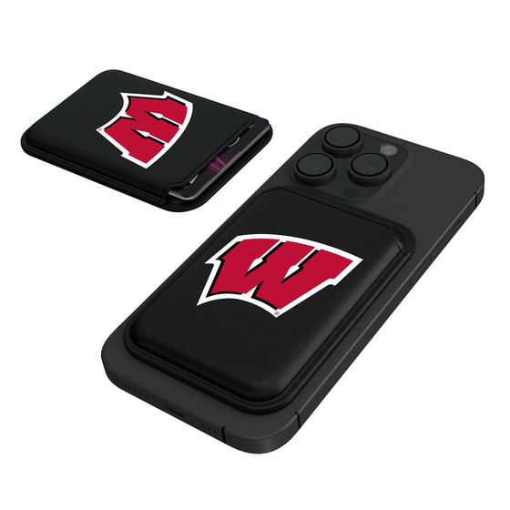 Wisconsin Badgers Insignia Black Magnetic Credit Card Wallet-0