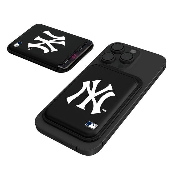 New York Yankees Insignia Black Magnetic Credit Card Wallet-0