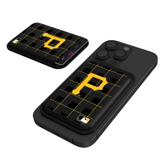 Pittsburgh Pirates Plaid Black Magnetic Credit Card Wallet-0