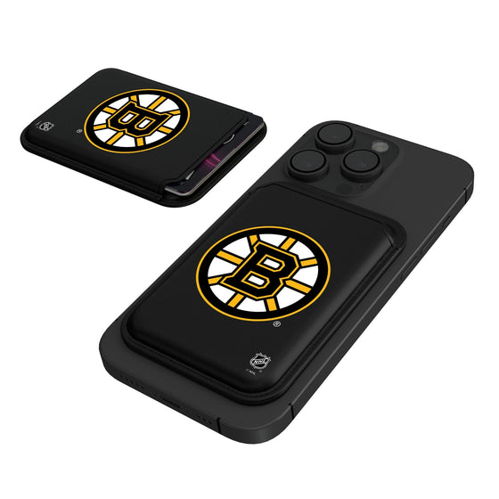 Boston Bruins Insignia Black Magnetic Credit Card Wallet-0