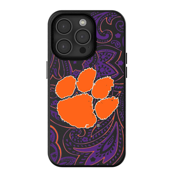 Clemson Tigers Paisley Magnetic Phone Case-0