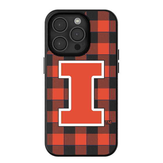 Illinois Fighting Illini Plaid Magnetic Phone Case-0