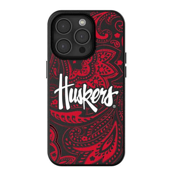 Nebraska Huskers Paisley Magnetic Phone Case-0