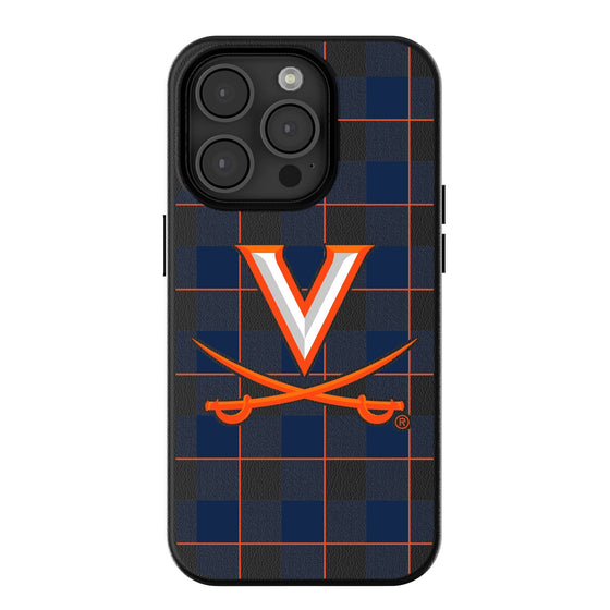 Virginia Cavaliers Plaid Magnetic Phone Case-0