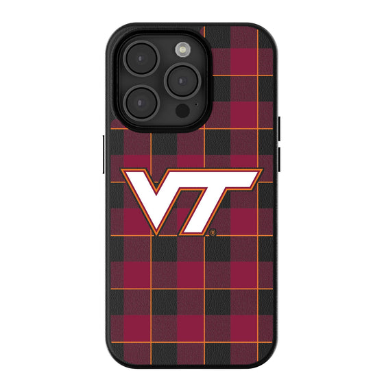 Virginia Tech Hokies Plaid Magnetic Phone Case-0