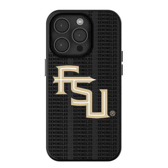 Florida State University Seminoles Athletic Wordmark Text Backdrop MagSafe Compatible Phone Case-0