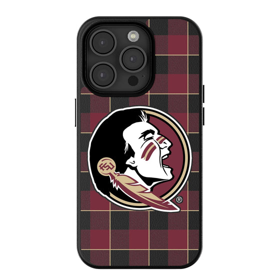 Florida State Seminoles Plaid Magnetic Phone Case-0